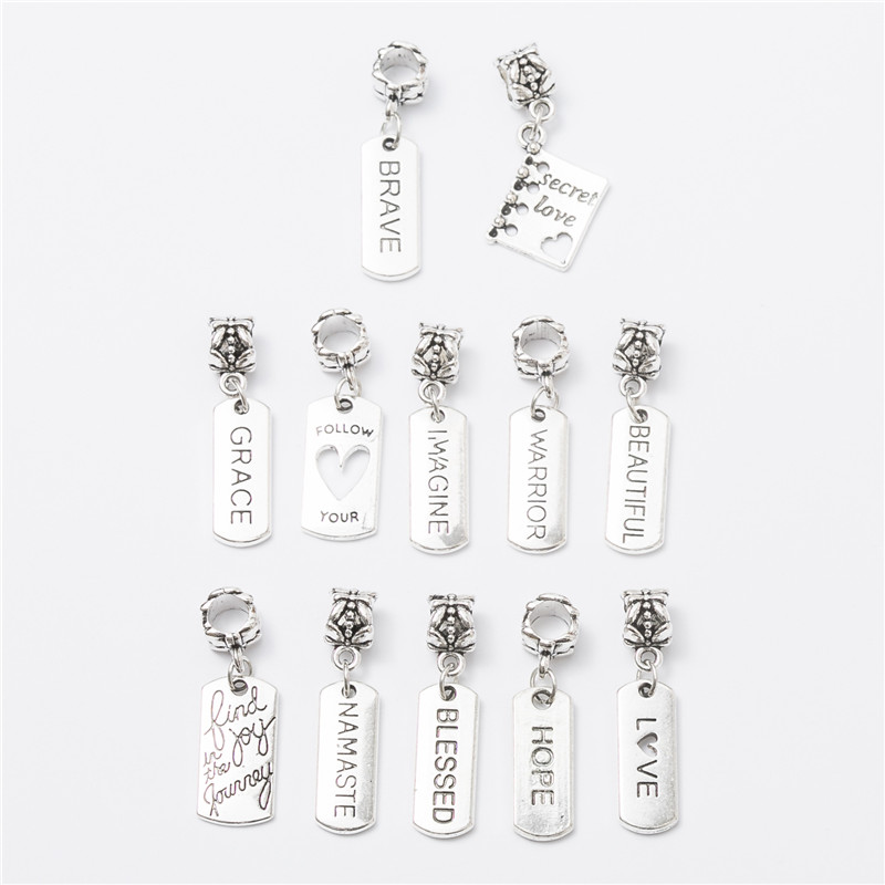 

Plated Silver Big Hole Loose Beads European Pendant Fit Pandora Charm Bracelet DIY Metal Jewelry Making