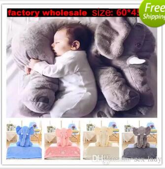 

5 Color Elephant Pillow baby doll children sleep pillow birthday gift INS Lumbar Pillow Long Nose Elephant Soft Plush 60x45x25cm, Multi-color