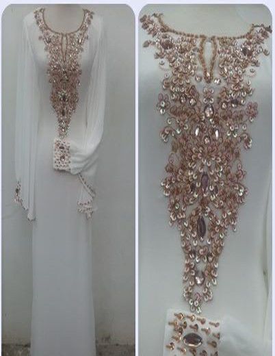 

Dubai Kaftans abaya jalabiya Ladies Maxi Dress Evening Gowns with Long Sleeves Beaded Crystal Fancy Wedding Party Prom Dresses, Hunter