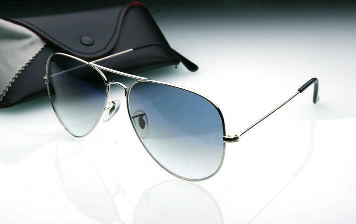 

Hot Selling Great Quality Mens Womens Brand designer sunglasses Silver frame brown gradient lenses With Box 62 mm lens