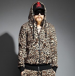 

Free Shipping!!! Men's Spring Leopard Print Personalized Hoody Sweatshirt Hoodies Plus Size Thin DS Costumes Coat/S-4XL, Yellow