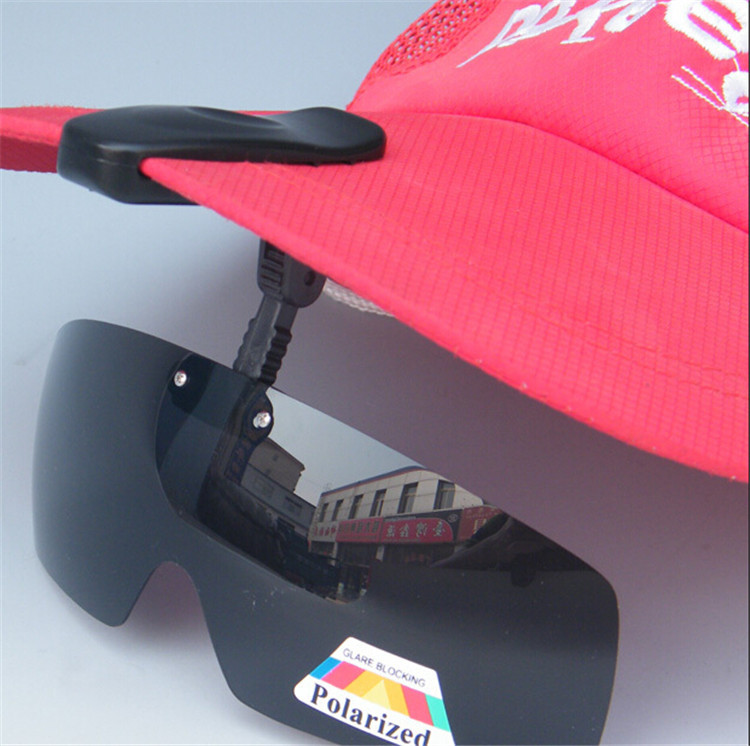 

New Arrival Polarized Hat Visors Sport Clips Cap Clip-on Sunglasses For Fishing/Biking/Hiking/Golf/Ski Black/Brown Free Shipping, White;black
