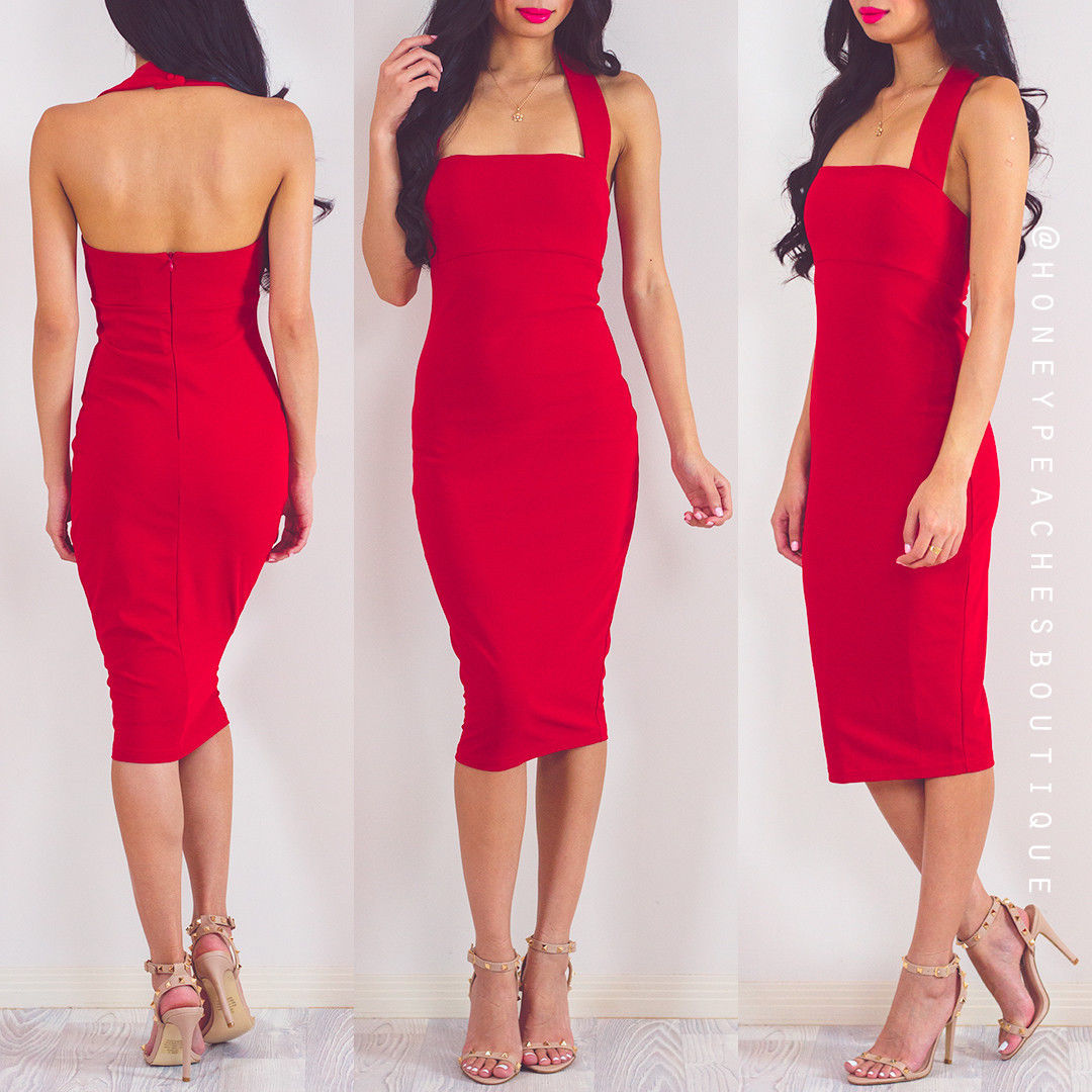 Wholesale-High Quality Women Fashion Sexy Red Rayon Bandage Dress 2016 Ladies Designer Bodycon HL Bandage Dress