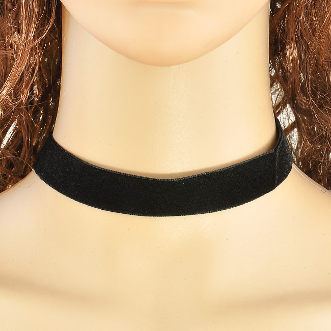 Wholesale-Plain Black Velvet Ribbon Choker Necklace Gothic Handmade With Charm Gothic Emo For Women Handmade Retro P1053