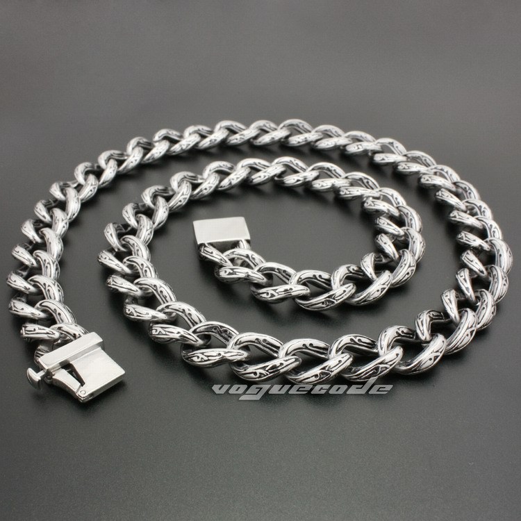

18" ~ 36" 316L Stainless Steel Cool Mens Biker Rocker Necklace Chain 5C016N