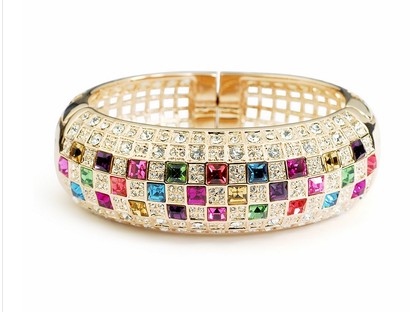 

colorful hollow diamnd lady's bracelet (xysppfh), White