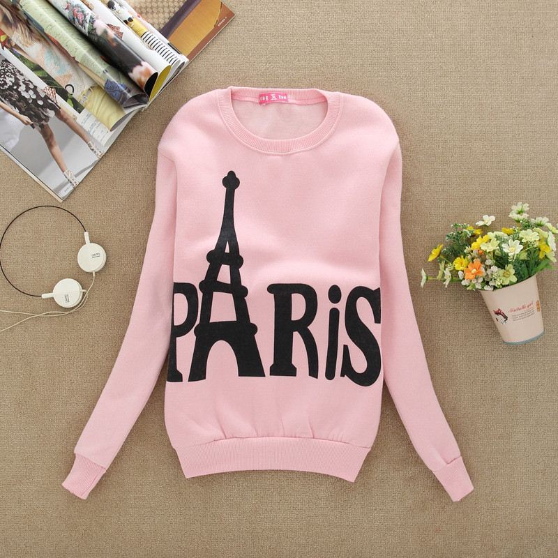 

High quality! women Cartoon star Paris Eiffel Tower casual hoodies sweatshirt Couple Baseball  shipping DF-022, Gray
