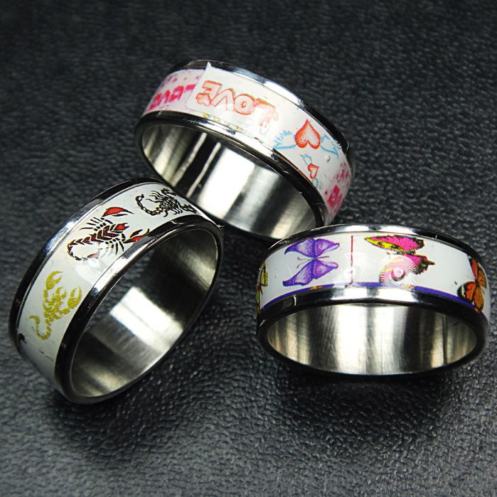 

Mens Women 50pcs Wholesale Jewelry Stainless steel Enamel Butterfly Love skull Scorpion Mixed Fashion Rings A-464