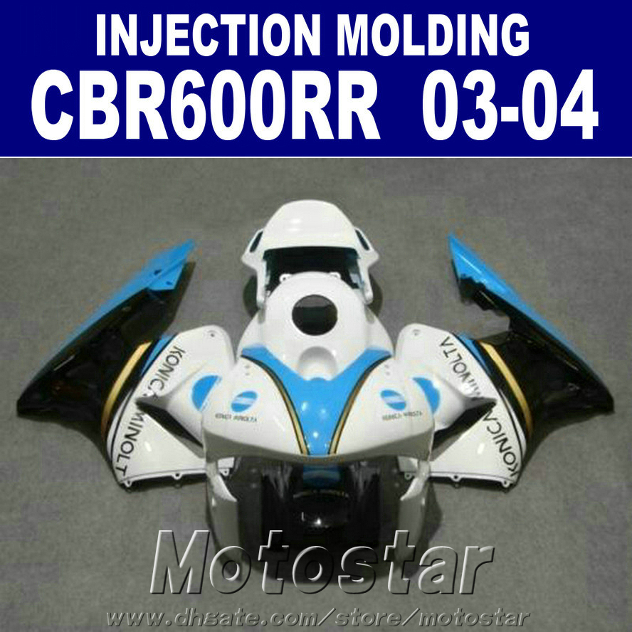 

Hot! 100% Injection Molding white fit for HONDA CBR 600RR fairing 2003 2004 cbr600rr 03 04 bodykits YZIZ, Same as picture