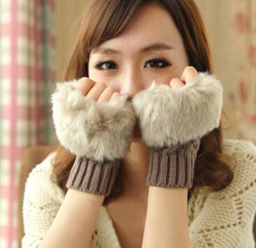 

Wool Mixed Artificial Fur Ladies Unspecified Glove Knitted Crochet Winter Glove Warmer Evening Gloves MOQ 60 pairs