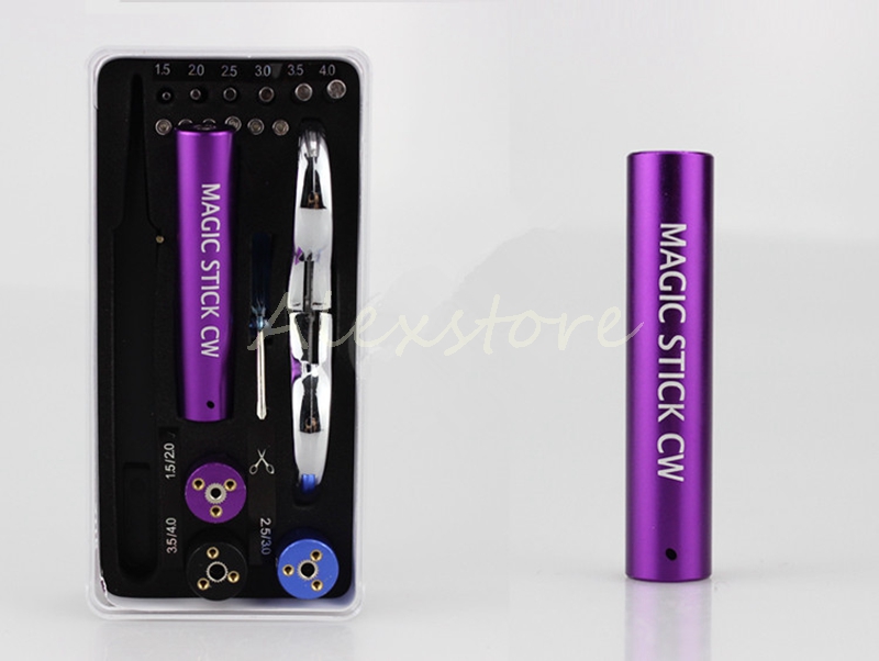 

Magic stick CW box vape jig tool kit 6 in 1 wire coiling machine koiler kit mods for RDA premade coil retail