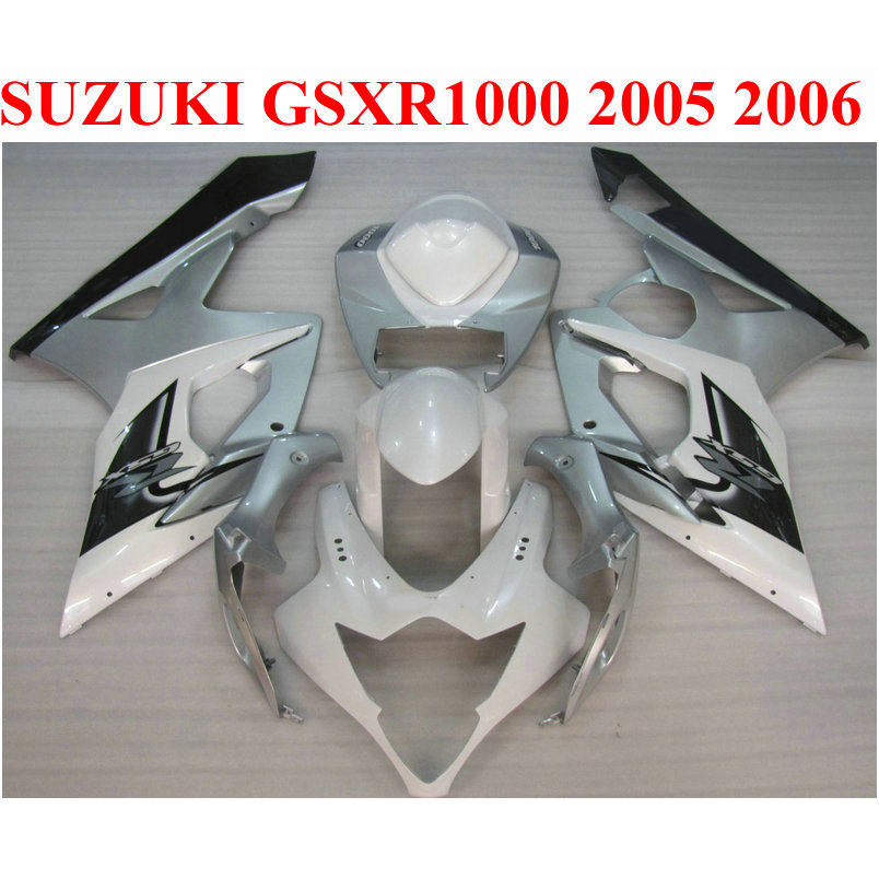 

High quality ABS fairing kit for SUZUKI 2005 2006 GSXR1000 05 06 GSX-R1000 K5 K6 silver white black fairings set SX9, Same as the picture shows