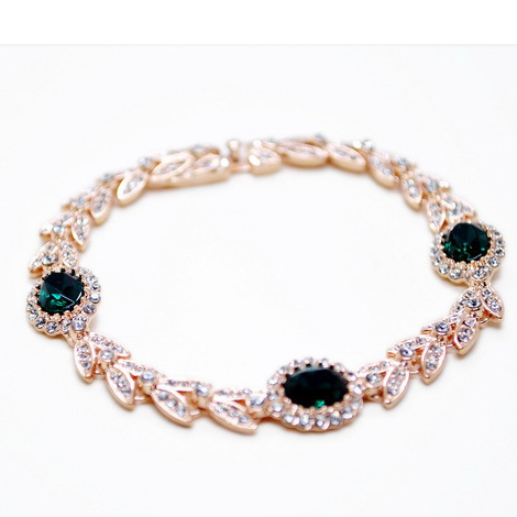 

Drop shipping Luxurious Crystal Bracelet/Bangle 18K Rose Gold Plated Jewelry Made with Genuine Austrian Crystals Wholesale,nice gift