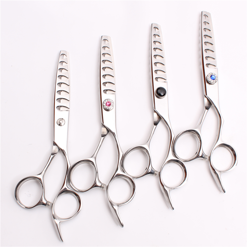 

6'' 16cm Customize Logo 440C Professional Human Hair Scissors Thinning Scissors Barbers' Scissors 8 Teeth 50% Thinning Rate Style Tool C2007