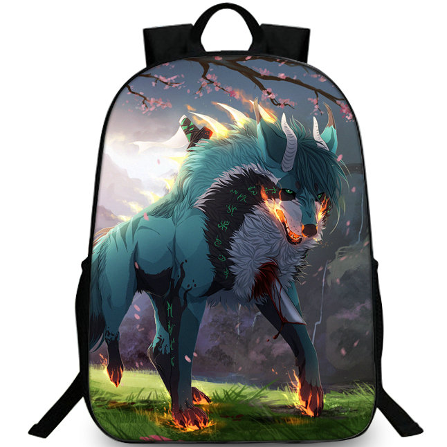 black wolf backpack with wheels