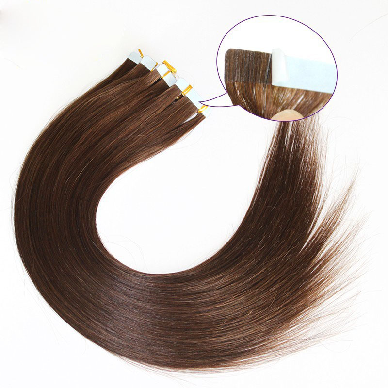 

Wholesale - 5A 16" - 26" 100% Human hair PU EMY Tape Skin Hair Extensions 2.5g/pcs 40pcs&100g/set #6 light brown DHL free