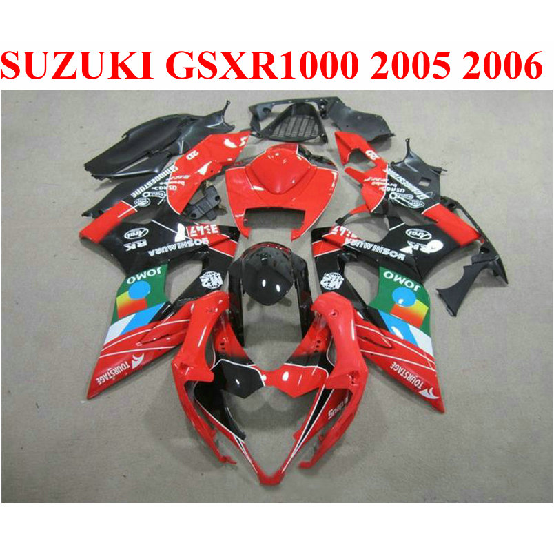 

ABS motorcycle fairings for SUZUKI GSXR1000 05 06 body kits K5 K6 GSXR 1000 2005 2006 red green JOMO fairing kit EF94, Same as the picture shows