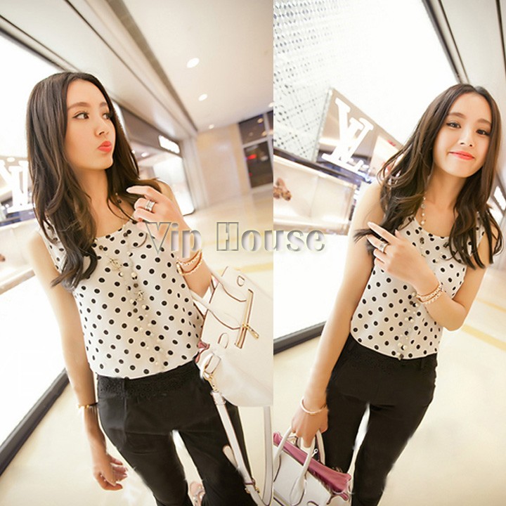 

2014 Sommer New Fashion Women Girt 8 Style print Casual Chiffon Vest Top Tank Sleeveless Shirt Blouse b11 15908, Black