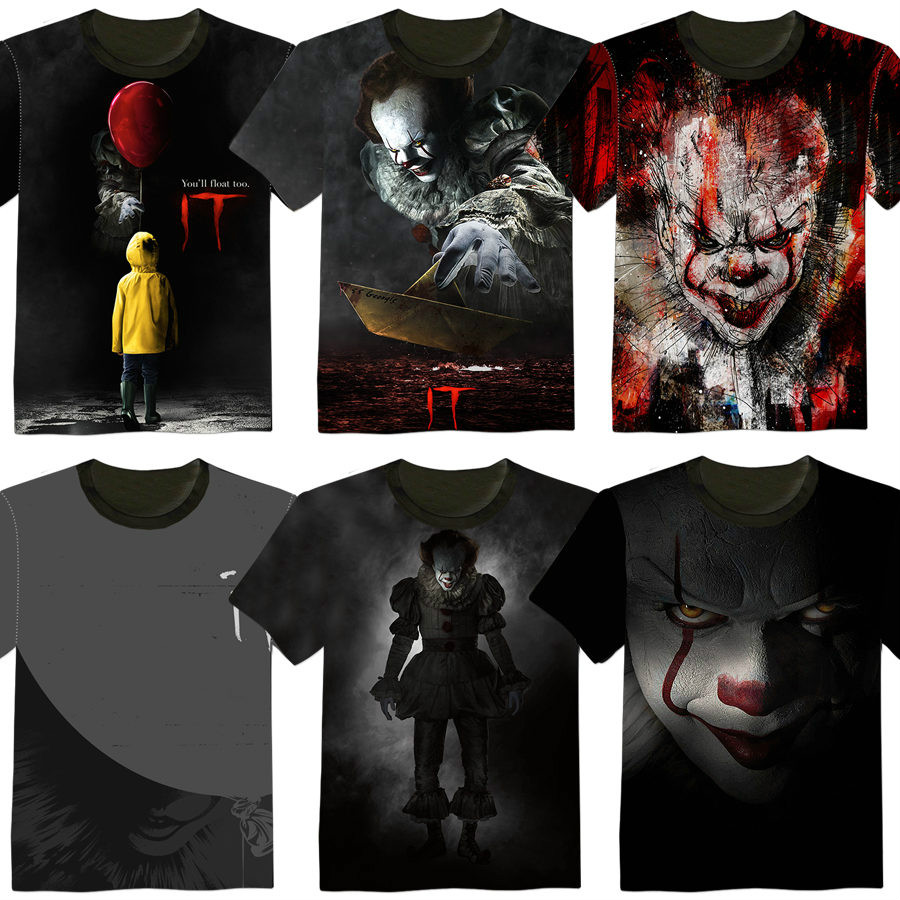 

Pennywise 1990 Horror Clown Movie IT Stephen King Movie T-Shirt COSPLAY Tee Hwdsr