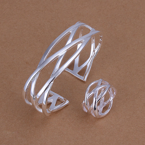 

High grade 925 sterling silver Small cross bracelet ring jewelry sets DFMSS285 brand new Factory direct sale 925 silver bracelet ring