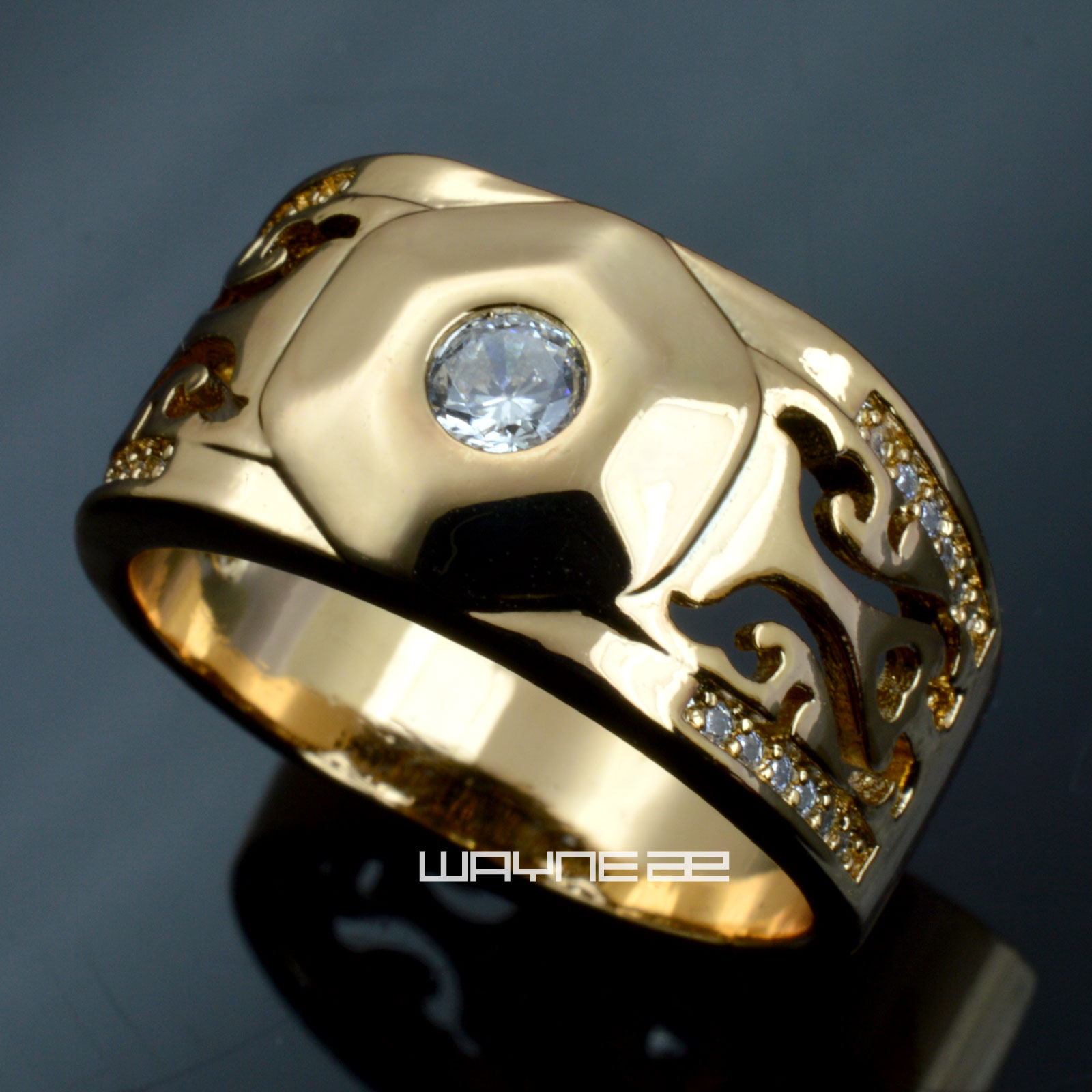 

Anniversary Size 8-15 Jewelry Luxury Gold Filled Wedding Rings For Men R285