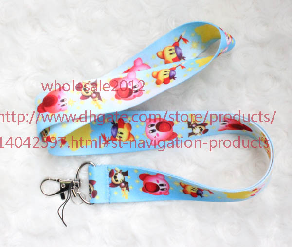 

Free shipping New Lot 10pcs/lot Cartoon Animation Kirby Mobile Phone lanyard Key chain straps charms
