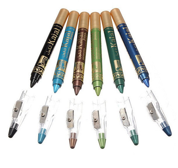 

New2015 Brand Makeup M.n Eye Shadow Pencil with sharpener 6 Colors / Set Eyeliner Make Up Eyeshadow Cosmetics Pen Eyes free DHL 6857, Mixed color