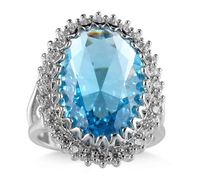 

10 Pieces 1 Lot LuckyShine Oval Red Crystal Cubic Zircon Rings 925 Silver Rings Mother Holiday Gift Rings Full New