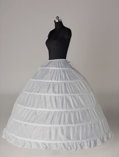 

In Stock Plus Size Ball Gown 6 Hoop Wedding Bridal Petticoat Crinoline Underskirt Wedding Petticoats, White