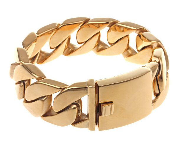 

26MM Heavy Thick Gold Tone Gold Plated Mens Boys Cuban Curb Chain 316L Stainless Steel Bracelet Fashion Rock titanium steel bangle jewelry, Black
