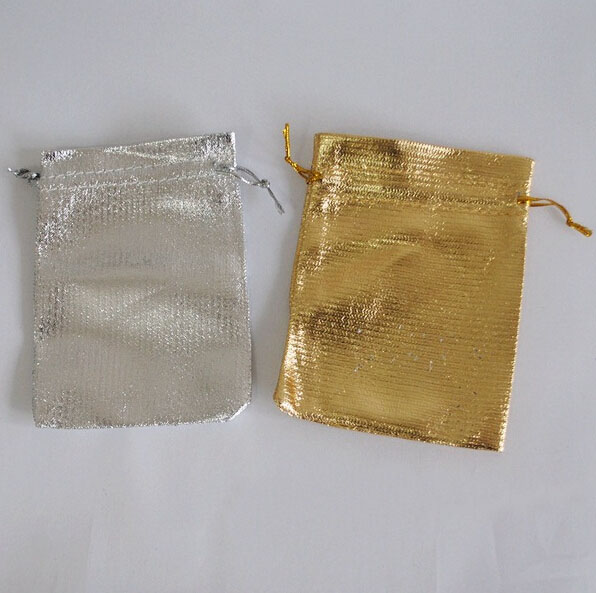 

Jewelry Packaging & Pouches Gift Bags Gold and Silver Cloth Jewelry Bags Christmas Wedding Candy bag gift bag 5x7cm 7X9cm 9x12cm 13x18cm