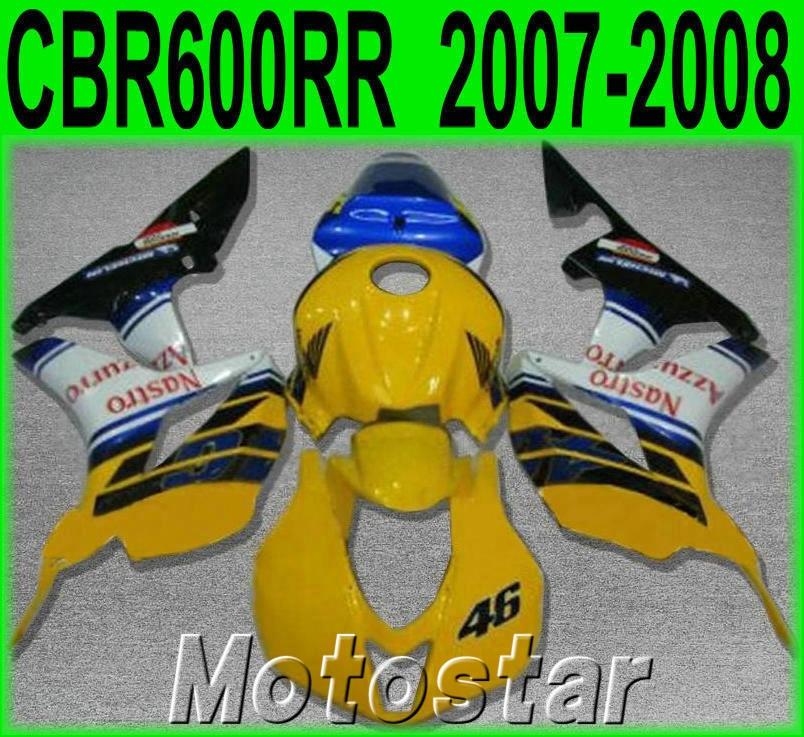 

Injection molding fairing kit for HONDA CBR600RR 07 08 aftermarket CBR 600RR F5 2007 2008 black yellow high quality fairings set FG39, Same as the picture shows