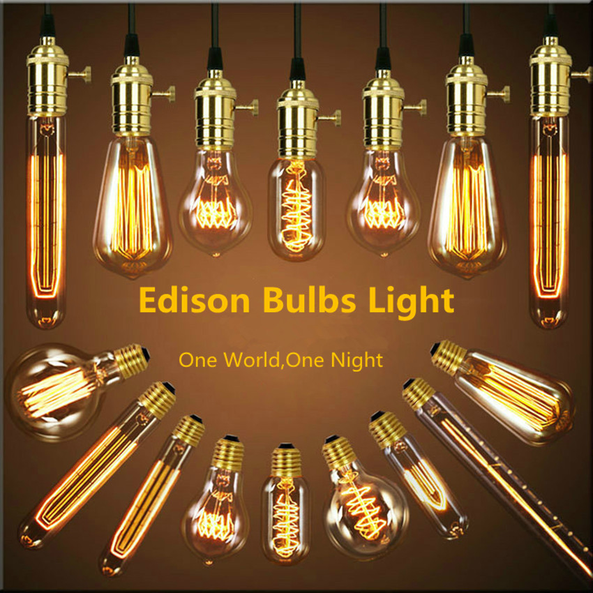 

Retro lamp st64 G80 vintage edison bulb e27 incandescent bulb 110v 220v holiday lights 40w filament lamp lampada for home decor