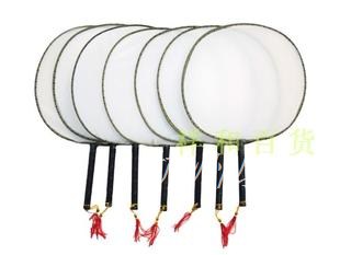

Plain White DIY Round Hand Fan Handle Students Children practice Fine Art Painting Program Large Chinese Silk Fabric Fan 10pcs/lot