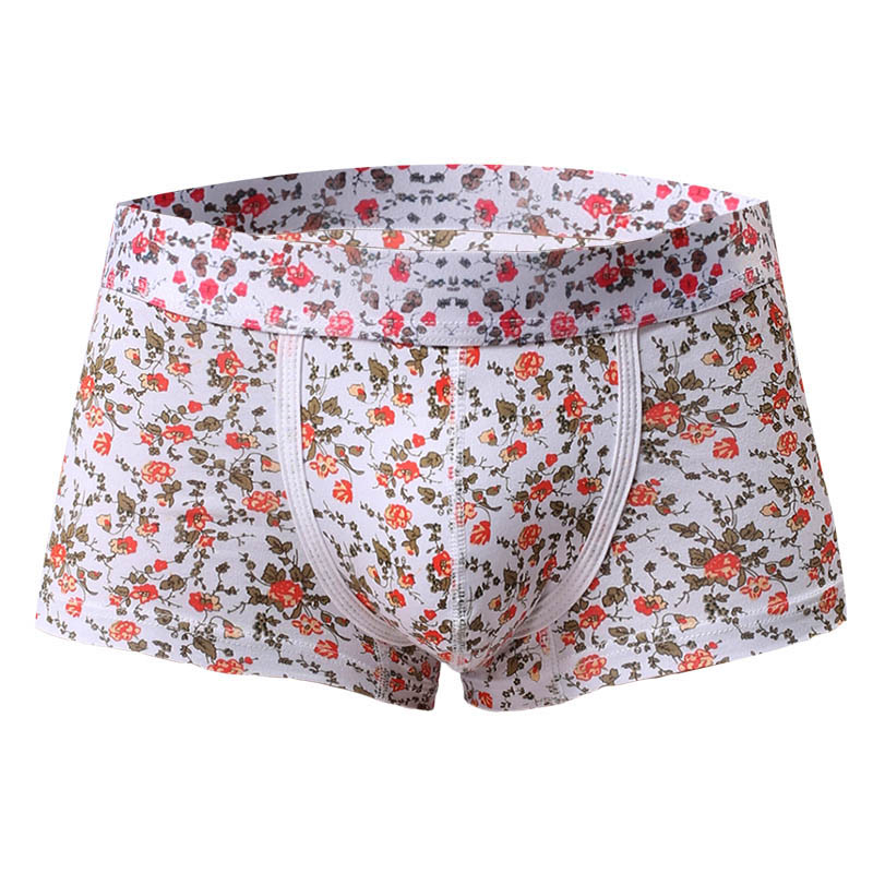 2019 Mens Underwear Boxers Short 100 Cotton Breathable Seamless Floral