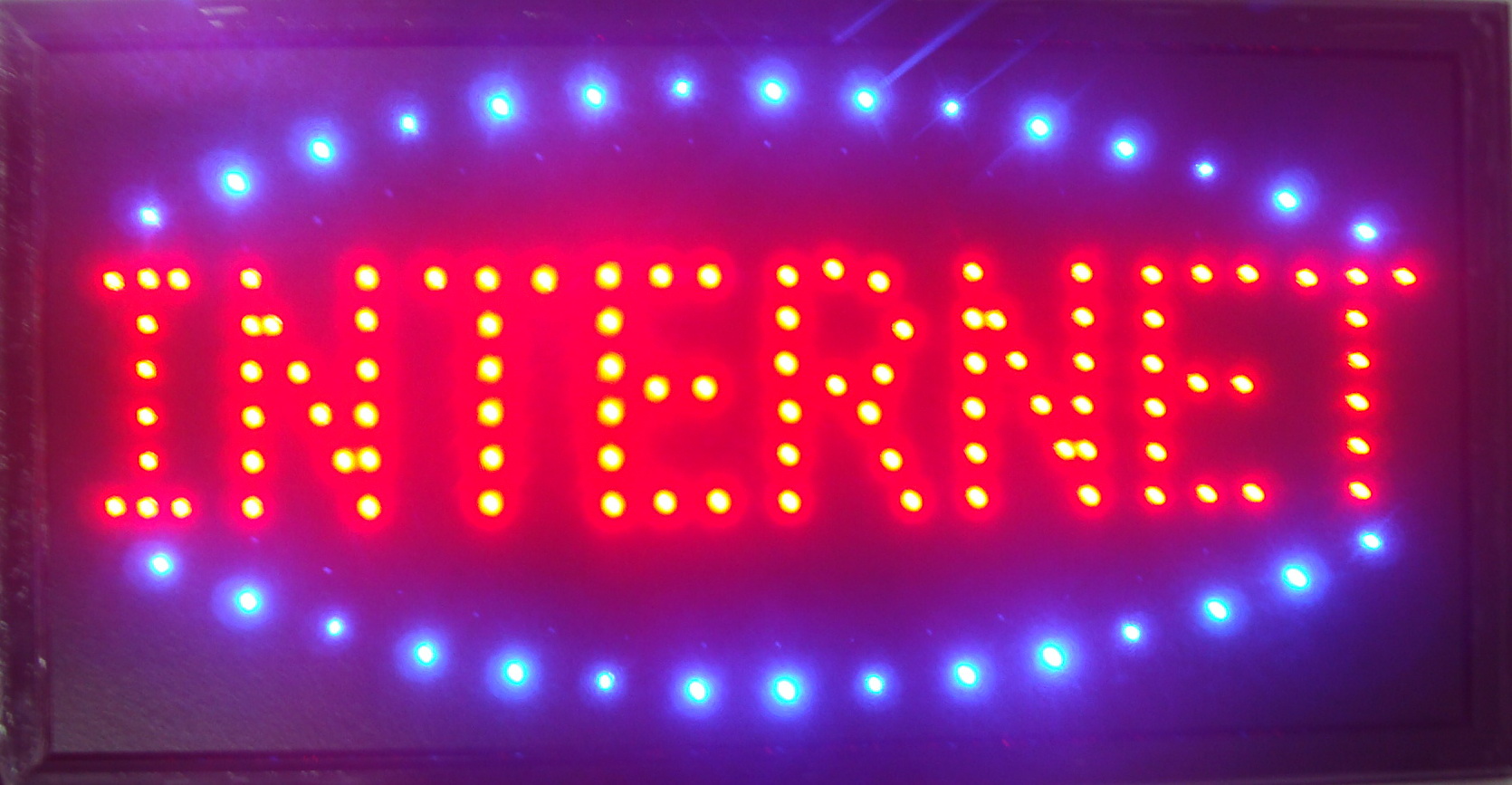 

LED Neon Sign Internet Light Animated LED Internet Neon Signs Led Internet neon sign billboard size 19'' x 10"