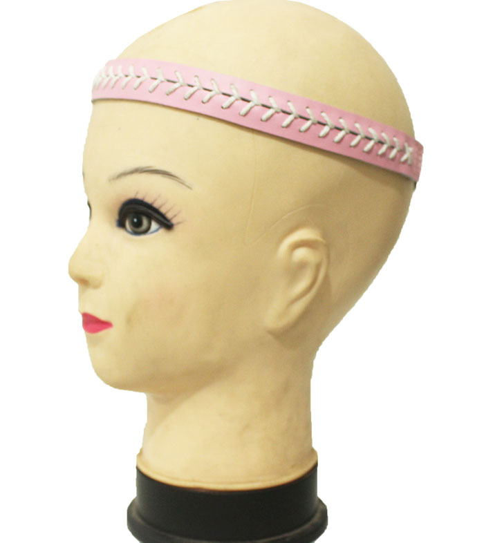 

Leather Softball Seam Headband Yellow with Red Seam Lace Wholesale Fast Pitch