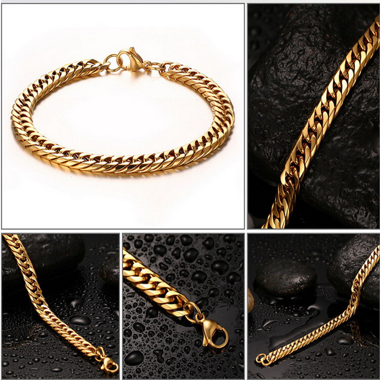 

(10 pcs wholesale )BC Jewelry Design Mixed Quality Men's Fashion Stainless Steel Gold Bracelets Wholesale Jewelry banlge lots BC-0048