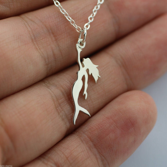 

30PCS- N109 Gold Silver Little Mermaid Necklace Princess Ariel Sea-maid Necklace Ocean Nautical Fairy Necklace Fish Necklaces