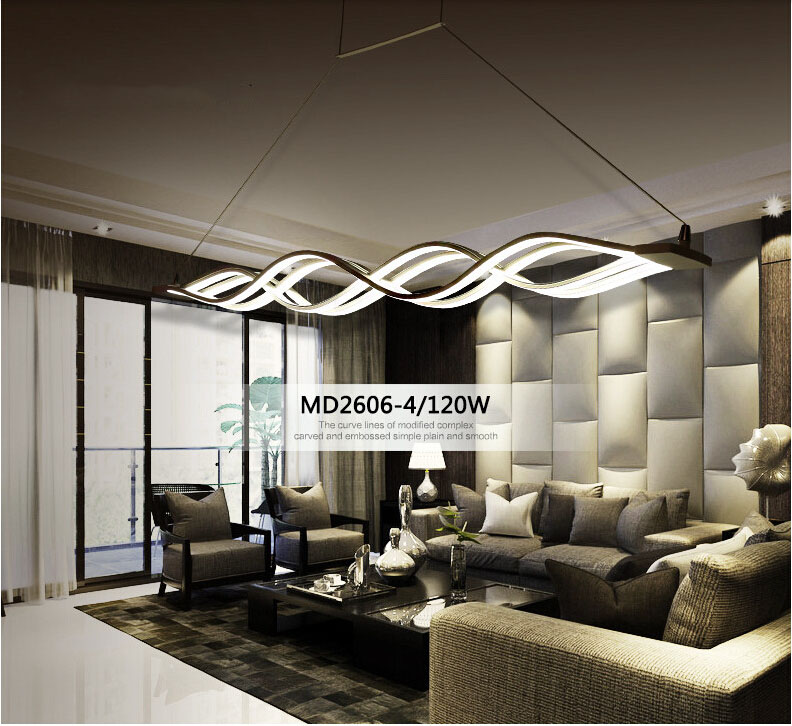 

Modern Pendant Lighting Acrylic Stepless Dimmable Transitional Chandelier Led Dimming Ceiling Lamp Minimalist Simple Wave Hanging Light