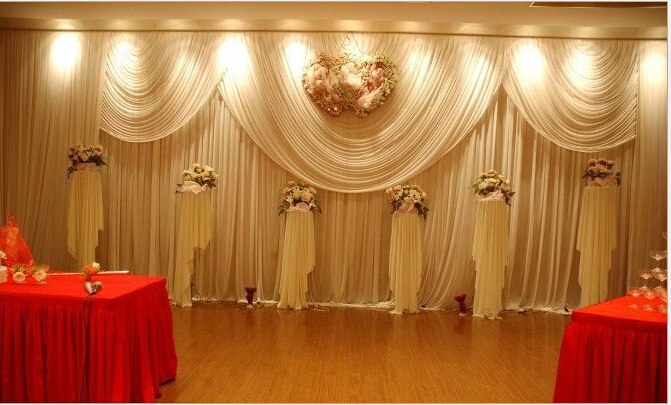 

Luxury White Wedding Backdrop New Design Wedding Backdrop \ Stage Curtain 3*6m
