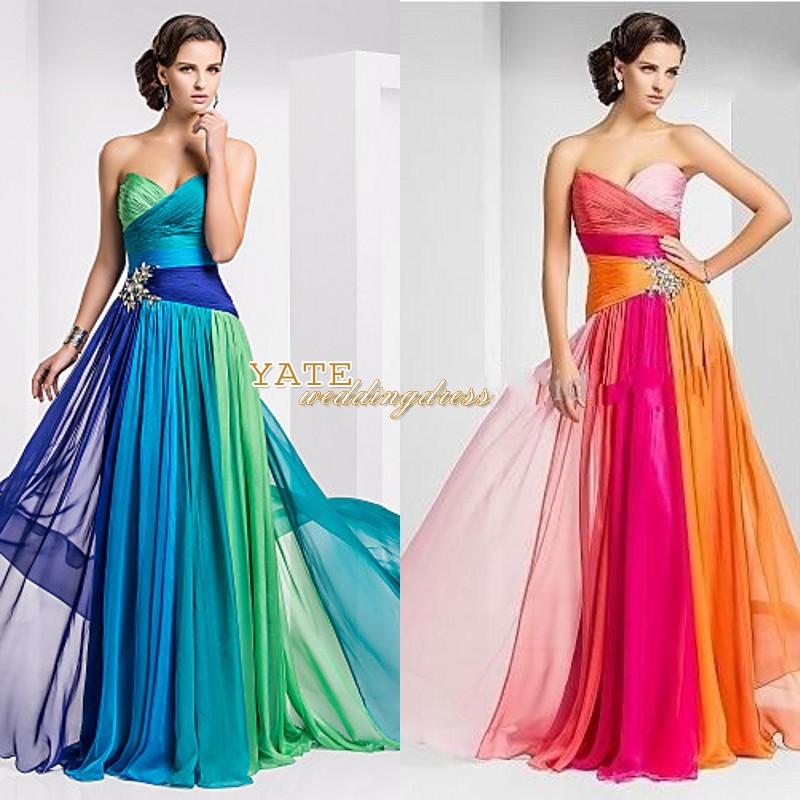 multi color bridesmaids dresses