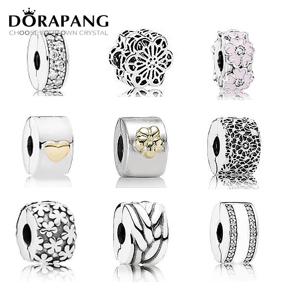 

DORAPANG 100% 925 Sterling Silver Safety Clip Original charm Bead Fit Bracelet DIY bangle Jewelry Manufacture Birthday Gift