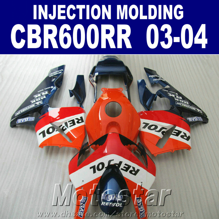 

Personalize!Injection Molding+7Gifts for HONDA CBR 600RR fairing 2003 2004 customize cbr600rr 03 04 body repair parts VCFR, Same as picture