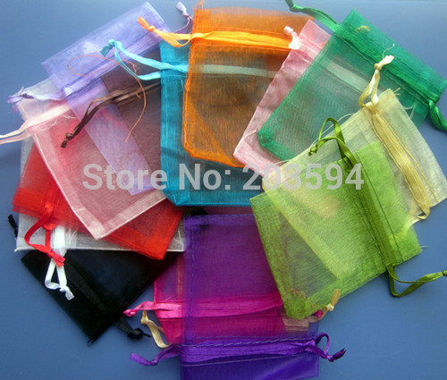

Wholsale 200Pcs/Lots Organza Wedding Gift Bag Xmas Gift Bags Jewellery Pouches 7x9cm, Pink;blue