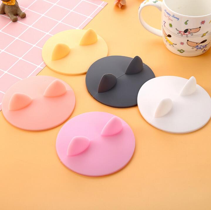T/é Tapa Sellada A Prueba de Fugas Trendyest Tapa de La Taza Tapa de Silicona Linda para Gato Cubierta A Prueba de Polvo Caf/é
