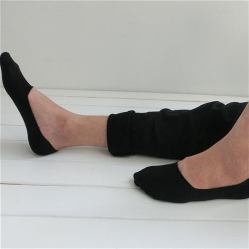 

Wholesale- Unisex 1 Pair Men Women Low Cut Ankle Socks Casual Soft Cotton sock Loafer Boat Non-Slip Invisible No Show Socks 3 Colors, Black