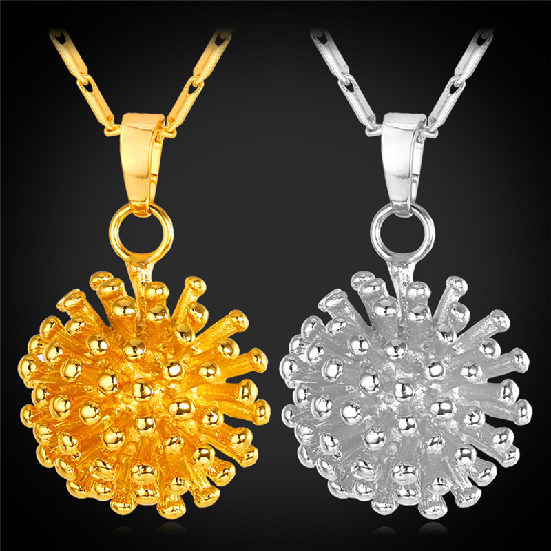 

Women's Lovely Hedgehog Pendant Necklace Platinum Plated/18K Real Gold Plated Animal Jewelry Cute Pendant Necklace