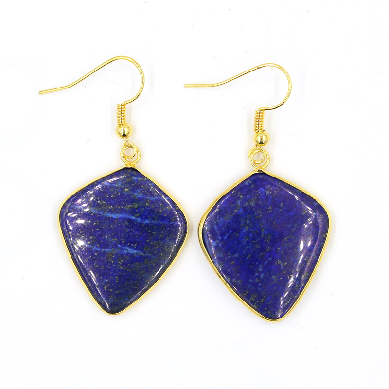 

Natural Stone Geometric Drop Earrings For Women Silver Plated Long Earring Accessories Fashion Charms Jewelry For Women