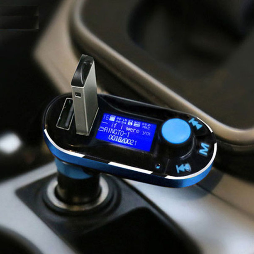 

2015 New Hot Sale Bluetooth Car Kit Handsfree MP3 Player FM Transmitter Dual 2 USB Charger Support SD Line-in AUX
